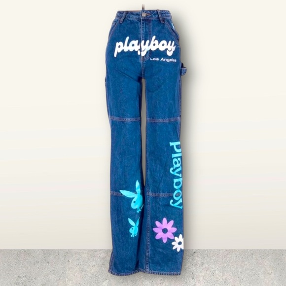 PLAYBOY by PacSun Women's Graphic Denim Jeans - Picture 1 of 14